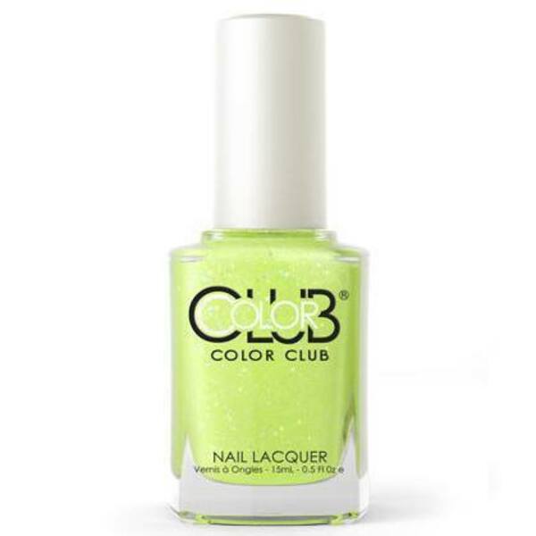 Nail polish swatch / manicure of shade Color Club It's Electric!