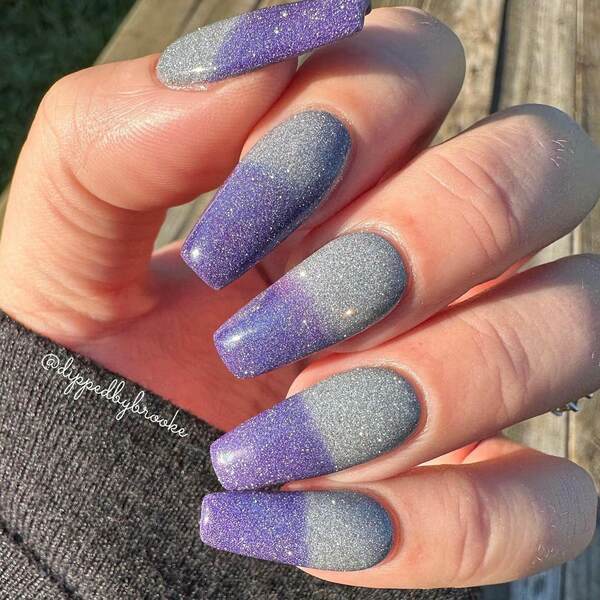 Nail polish swatch / manicure of shade Sparkle and Co. Gray-dient