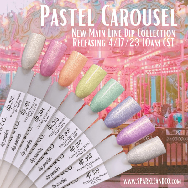 Nail polish swatch / manicure of shade Sparkle and Co. Pastel Carousel Doll