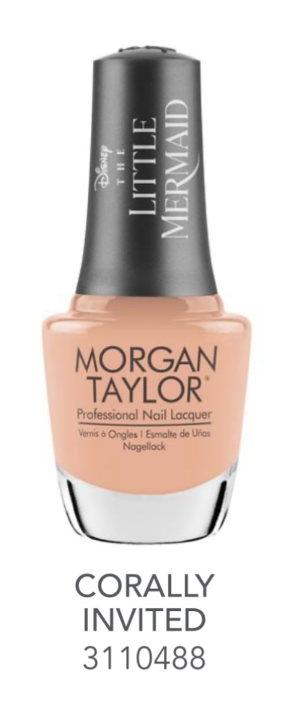 Nail polish swatch / manicure of shade Morgan Taylor Corally Invited