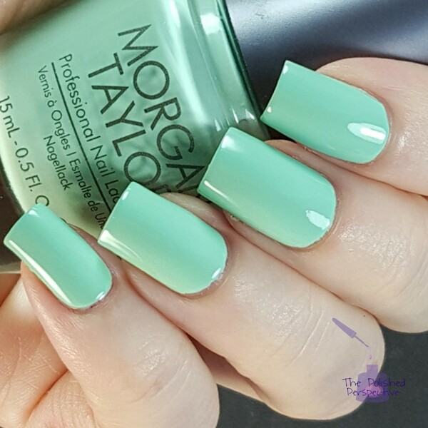 Nail polish swatch / manicure of shade Morgan Taylor Mint Chocolate Chip