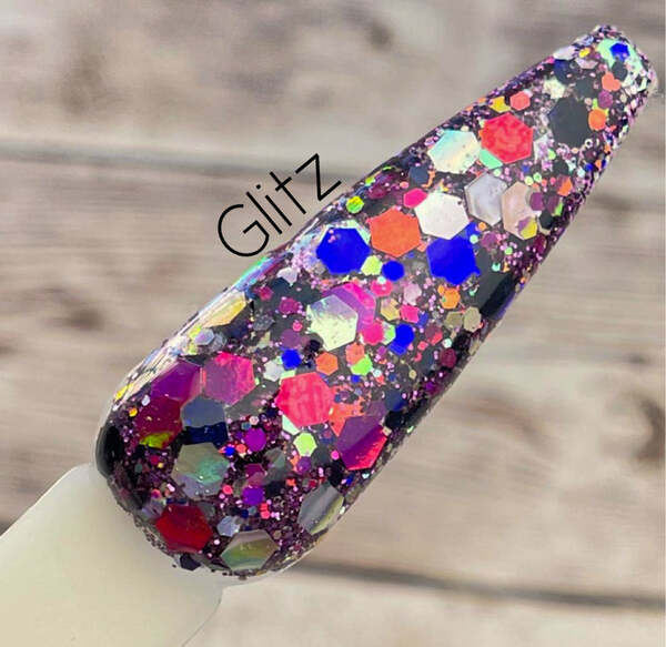 Nail polish swatch / manicure of shade Ritzy Dips Glitz