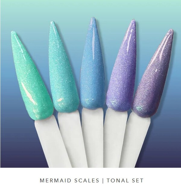 Nail polish swatch / manicure of shade Revel Mermaid Scales 1
