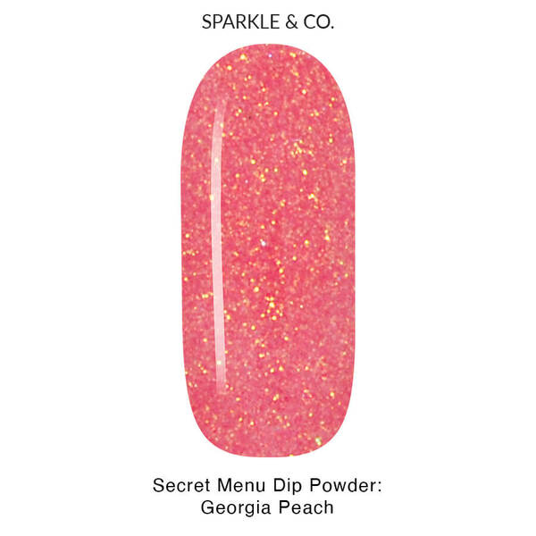 Nail polish swatch / manicure of shade Sparkle and Co. Georgia Peach