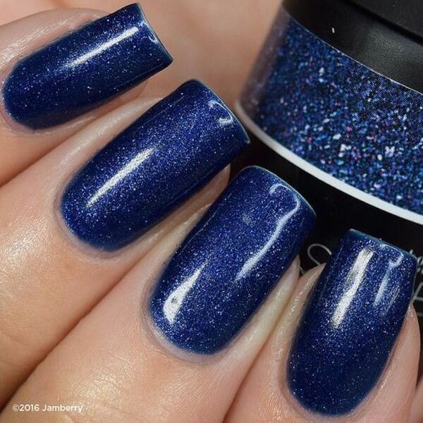 Nail polish swatch / manicure of shade Jamberry Intergalactic Blue