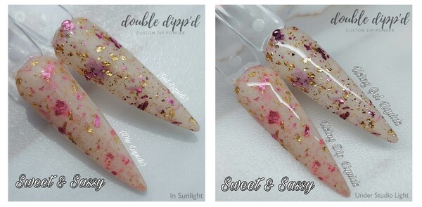 Nail polish swatch / manicure of shade Double Dipp'd Sweet and Sassy