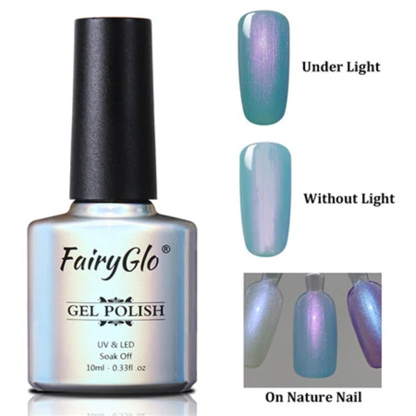 Nail polish swatch / manicure of shade Fairy Glo 9514