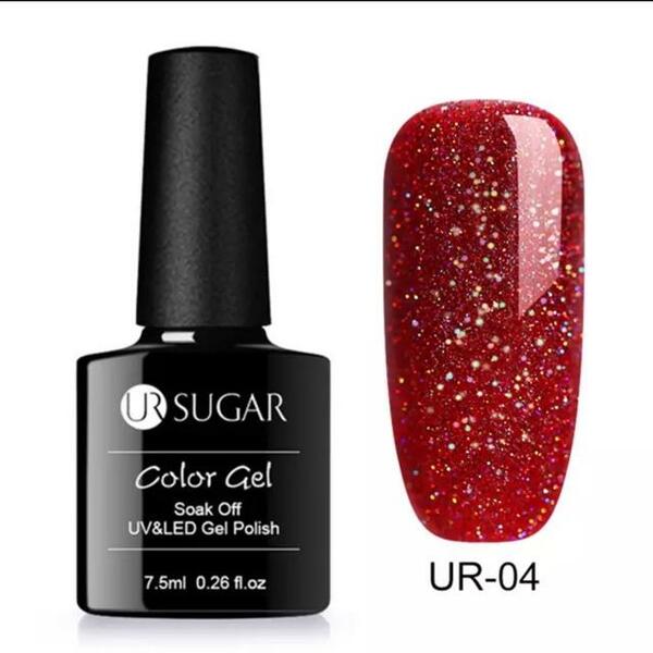 Nail polish swatch / manicure of shade Ur Sugar UR-04 Rainbow Holographic