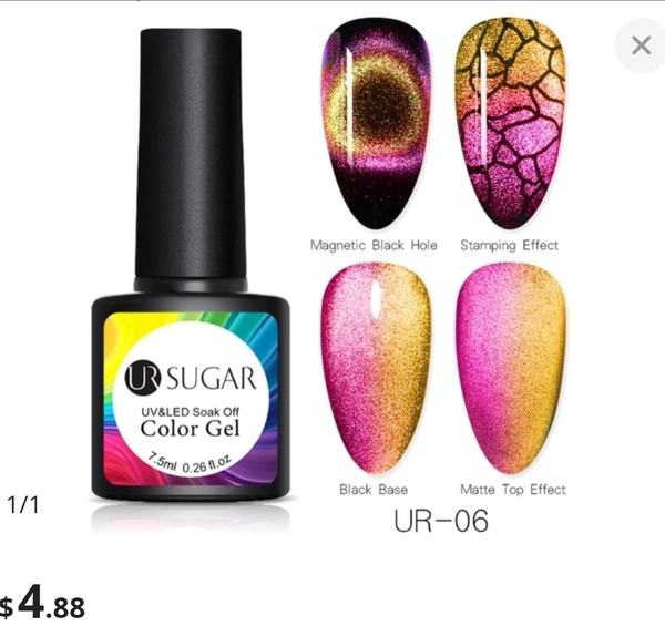 Nail polish swatch / manicure of shade Ur Sugar UR-06 Galactic Cat Eye