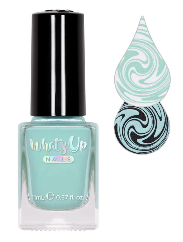 Nail polish swatch / manicure of shade What's Up Nails Commit Mint Problems