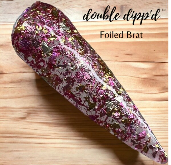 Nail polish swatch / manicure of shade Double Dipp'd Foiled Brat