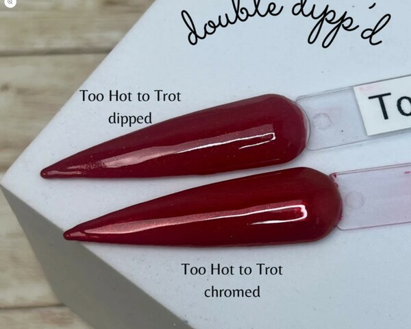 Nail polish swatch / manicure of shade Double Dipp'd Too Hot to Trot