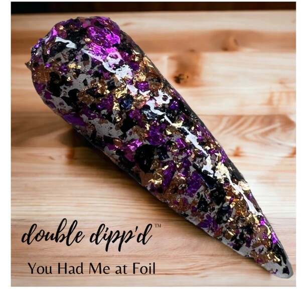 Nail polish swatch / manicure of shade Double Dipp'd You Had Me at Foil