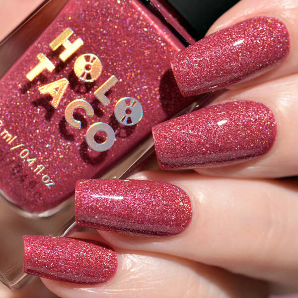 Nail polish swatch / manicure of shade Holo Taco Berry Me In Holo