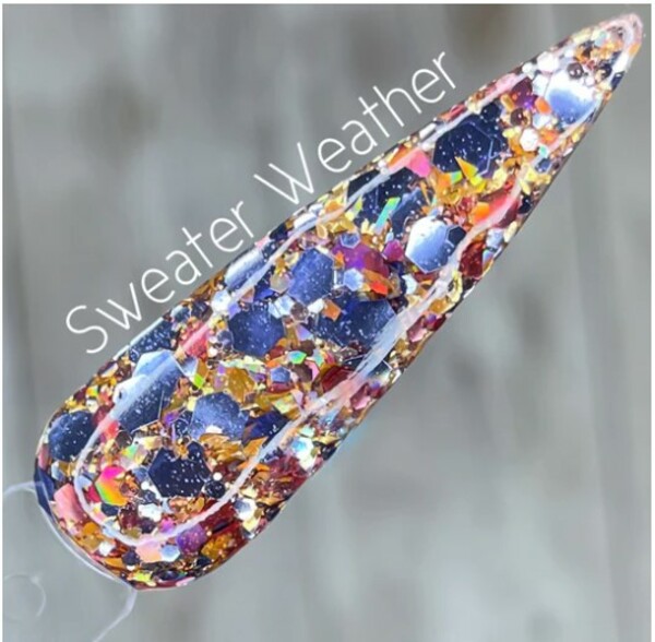 Nail polish swatch / manicure of shade Ritzy Dips Sweater Weather