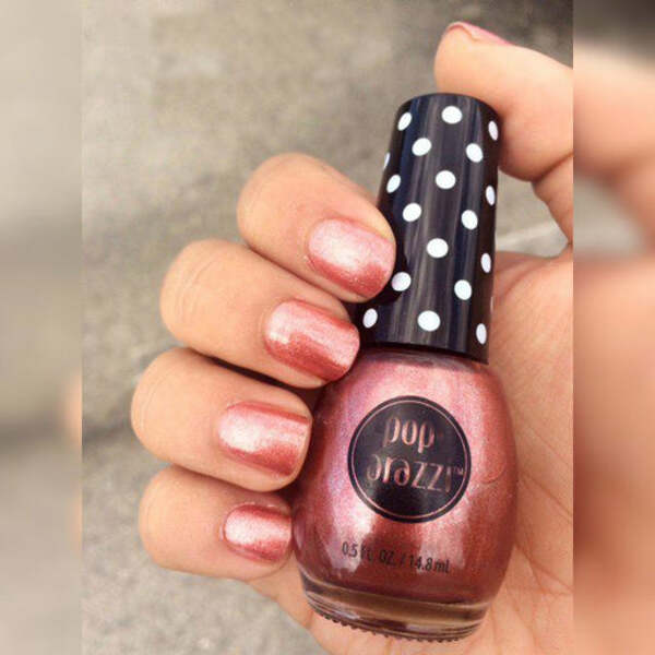 Nail polish swatch / manicure of shade Pop-arazzi Bronze Metal