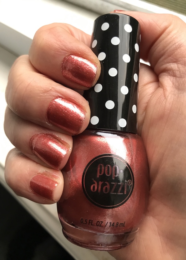 Nail polish swatch / manicure of shade Pop-arazzi Bronze Metal