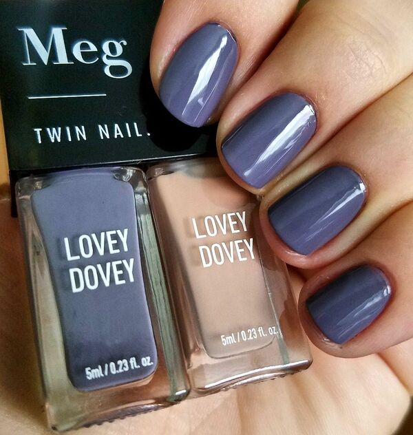Nail polish swatch / manicure of shade Meg Lovey Dovey Grey