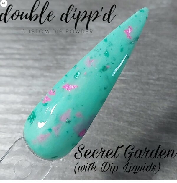 Nail polish swatch / manicure of shade Double Dipp'd Secret Garden