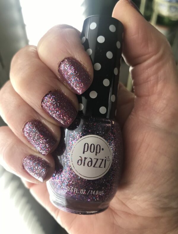 Nail polish swatch / manicure of shade Pop-arazzi Seeing Sparkles