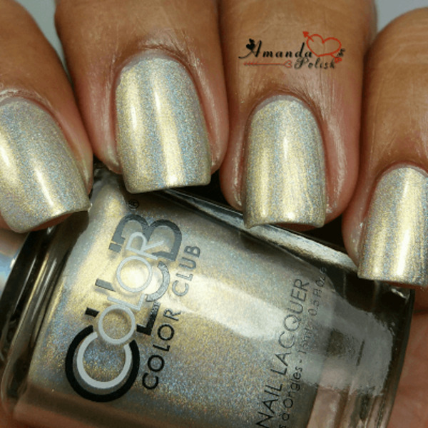 Nail polish swatch / manicure of shade Color Club Star Light, Star Bright