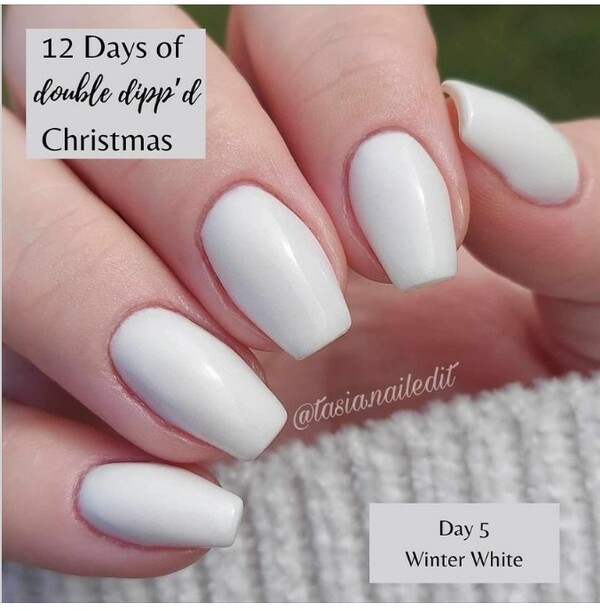 Nail polish swatch / manicure of shade Double Dipp'd Winter White