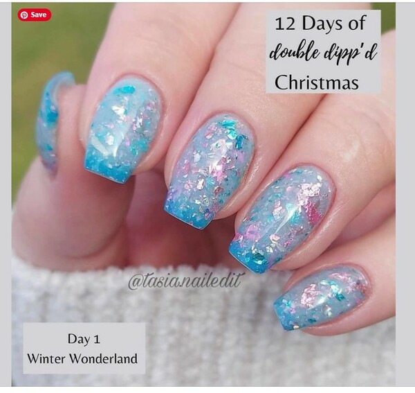 Nail polish swatch / manicure of shade Double Dipp'd Winter Wonderland