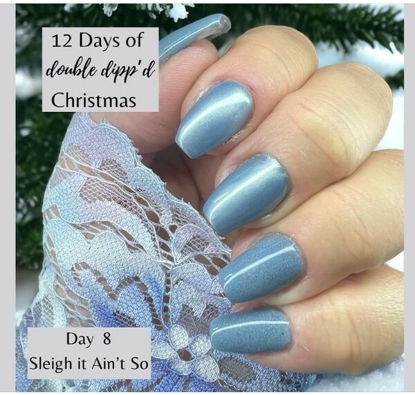 Nail polish swatch / manicure of shade Double Dipp'd Sleigh it Ain't So