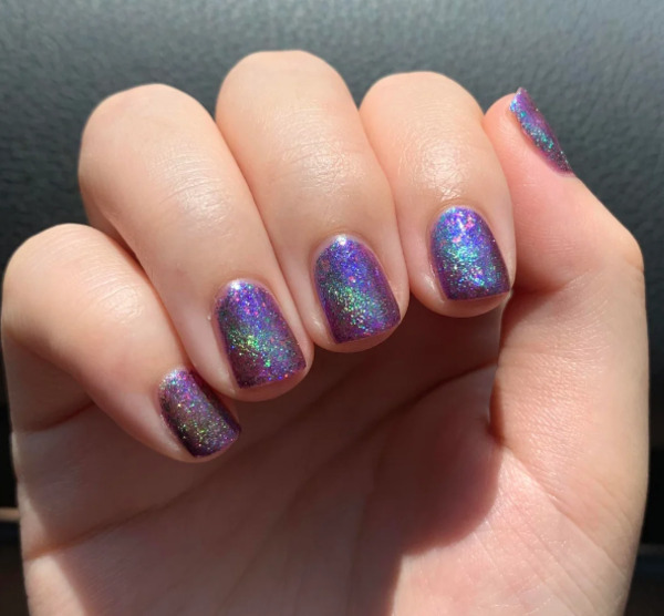 Nail polish swatch / manicure of shade Vanessa Molina Purple Thunder