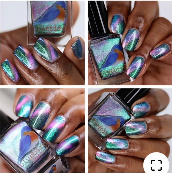 Nail polish swatch / manicure of shade Bluebird Lacquer Here For the Boos