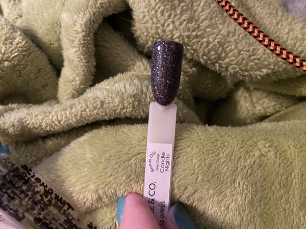Nail polish swatch / manicure of shade Sparkle and Co. Candle Nights