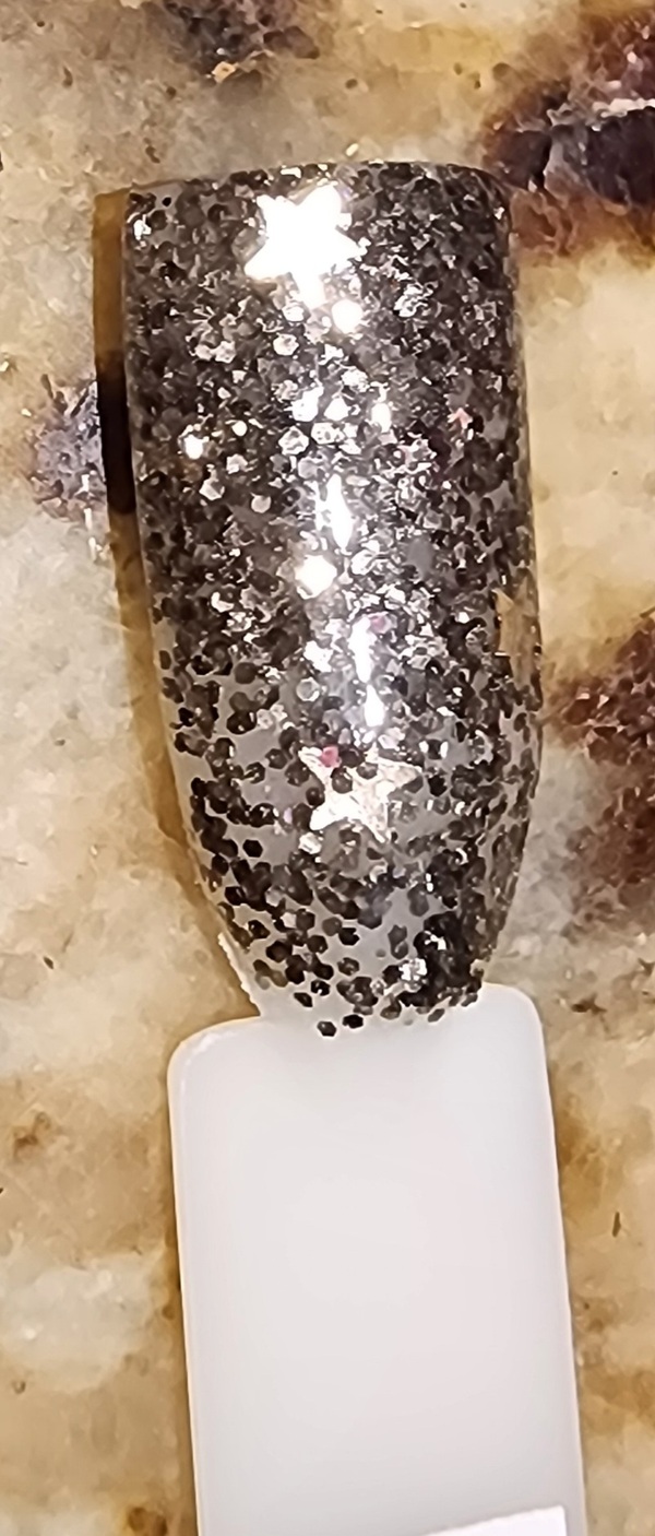 Nail polish swatch / manicure of shade Sparkle and Co. Rivets, Stars and Gears