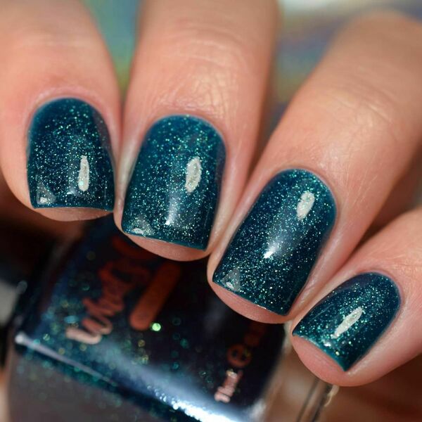 Nail polish swatch / manicure of shade What's Up Nails Teal Good Moment