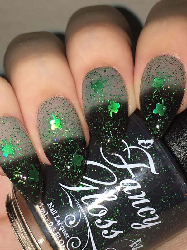 Nail polish swatch / manicure of shade Fancy Gloss King Of Clovers