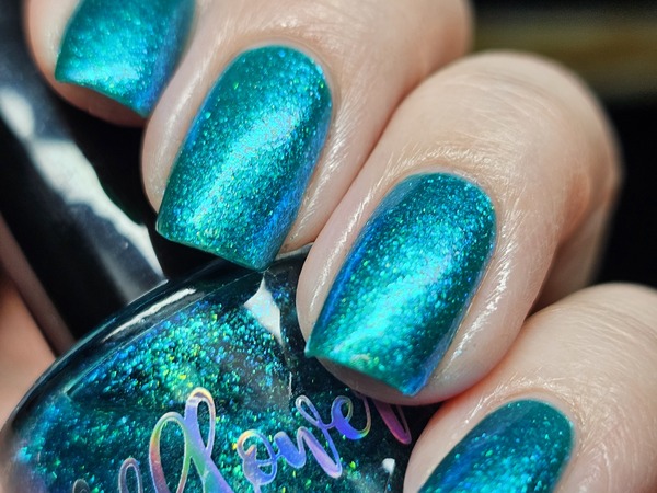 Nail polish swatch / manicure of shade Wildflower Lacquer Foxfire