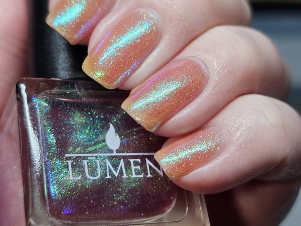 Nail polish swatch / manicure of shade Lumen Glass Jellyfish