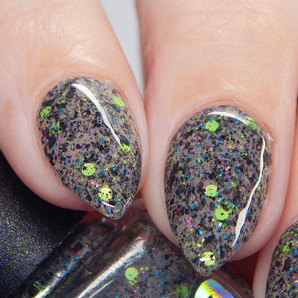 Nail polish swatch / manicure of shade Zombie Claw Swamp Puppy