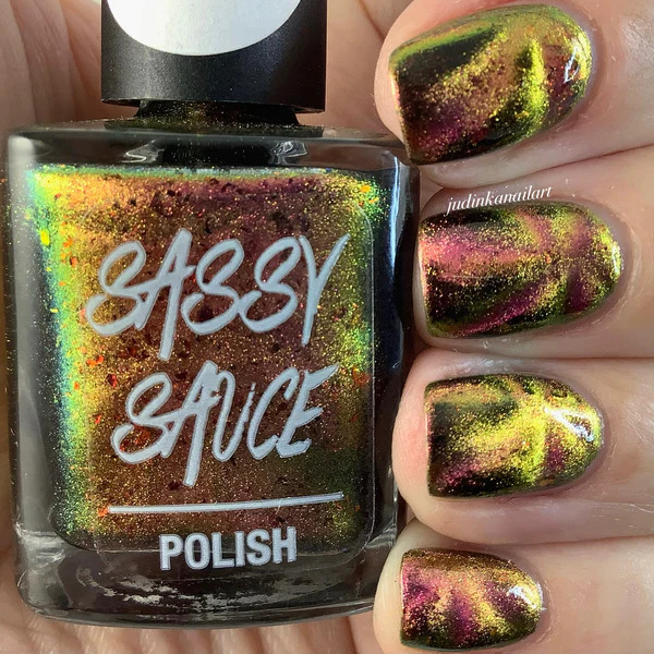 Nail polish swatch / manicure of shade Sassy Sauce Polish Mercury in Retrograde