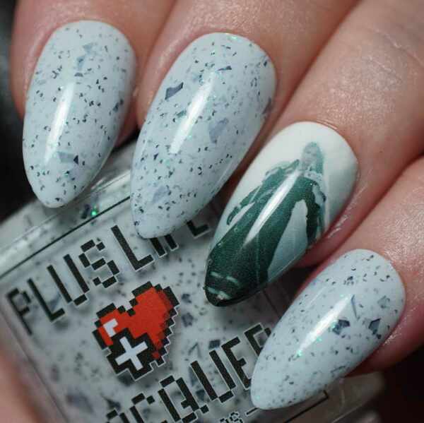 Nail polish swatch / manicure of shade Plus Life Lacquer One Winged Angel