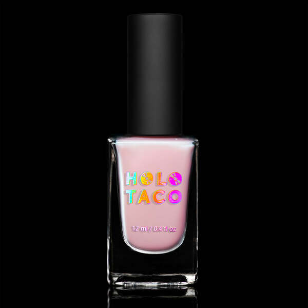 Nail polish swatch / manicure of shade Holo Taco Pink Smoothing Base