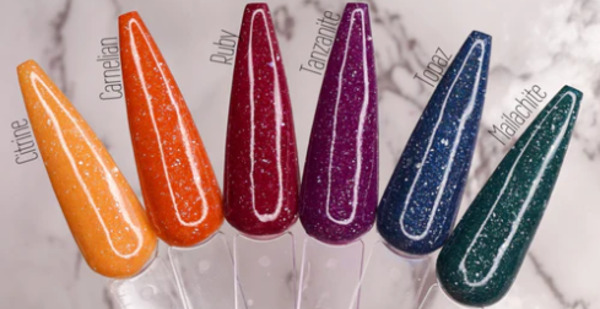 Nail polish swatch / manicure of shade Ritzy Dips Ruby