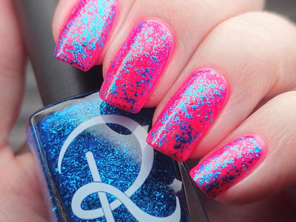 Nail polish swatch / manicure of shade Rogue Lacquer Delphinium out of water