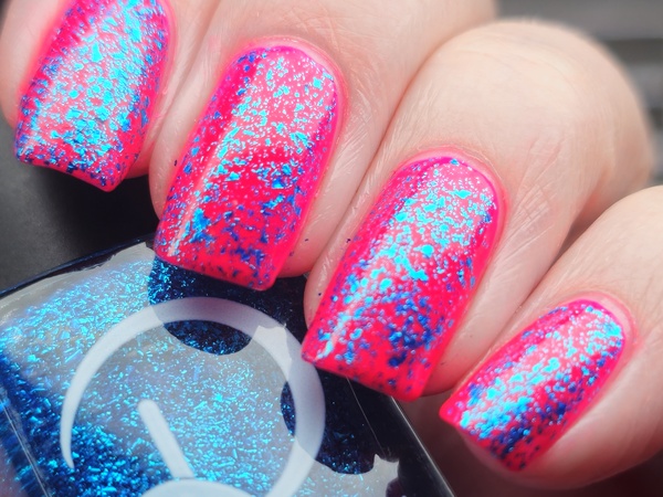 Nail polish swatch / manicure of shade Rogue Lacquer Delphinium out of water