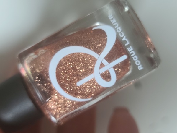 Nail polish swatch / manicure of shade Rogue Lacquer Copper topper