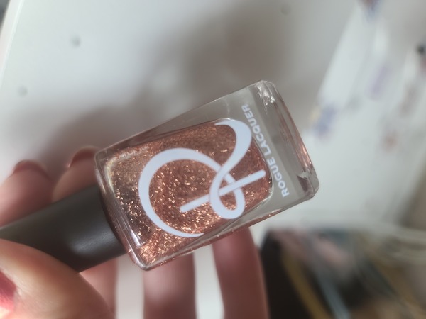 Nail polish swatch / manicure of shade Rogue Lacquer Copper topper