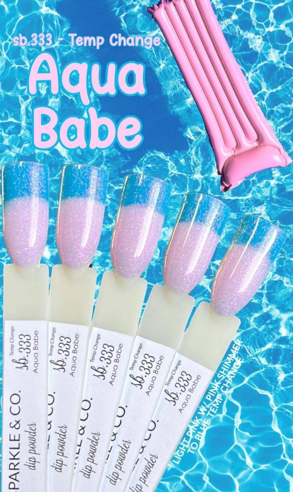 Nail polish swatch / manicure of shade Sparkle and Co. Aqua Babe