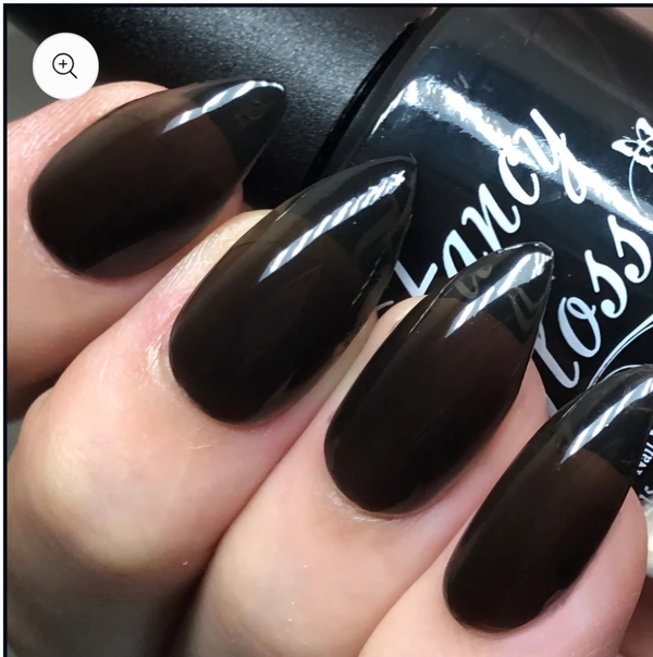 Nail polish swatch / manicure of shade Fancy Gloss Coal