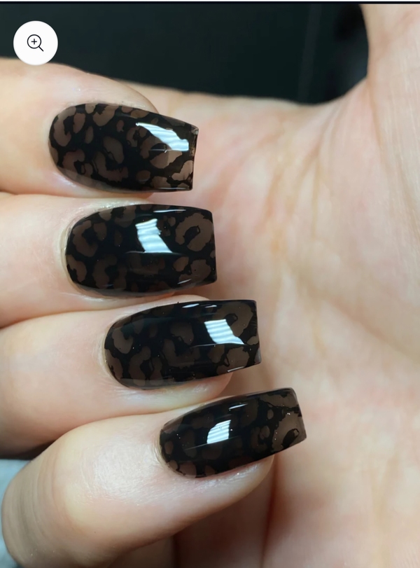 Nail polish swatch / manicure of shade Fancy Gloss Coal