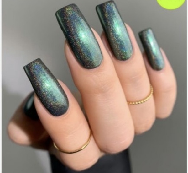 Nail polish swatch / manicure of shade Mooncat Encrypted
