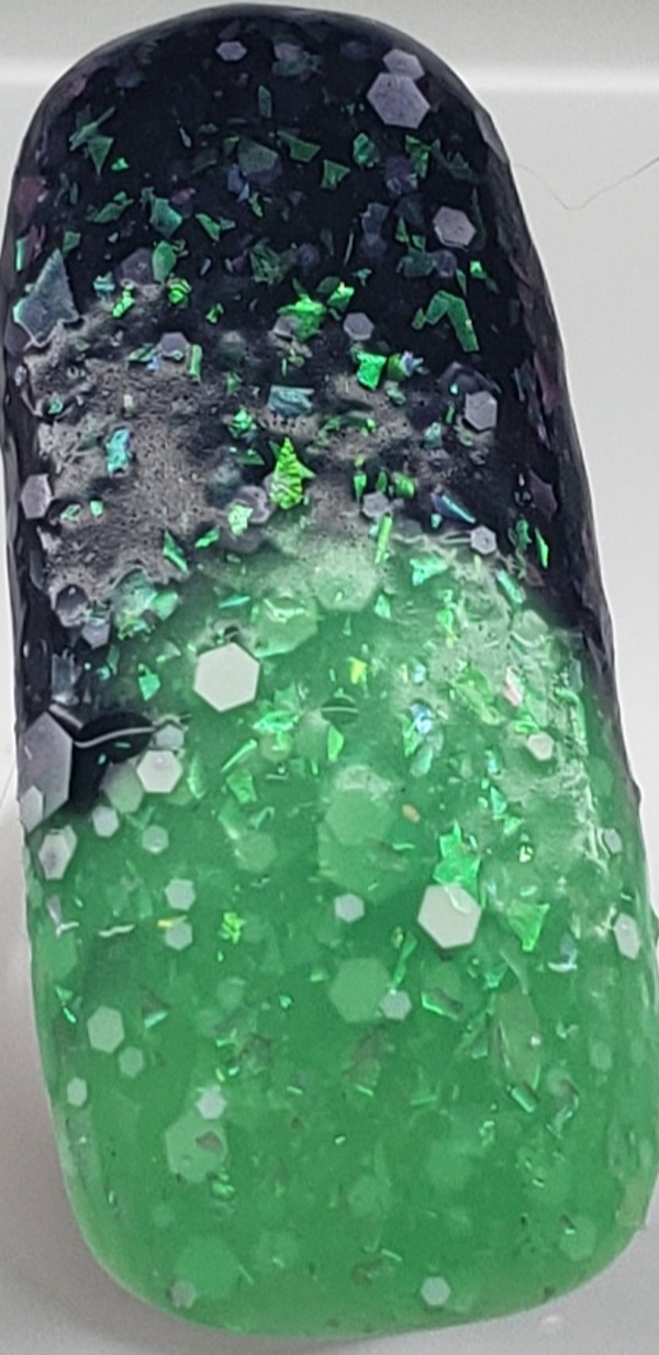 Nail polish swatch / manicure of shade Chamaeleon Nails Enter At Your Own Risk